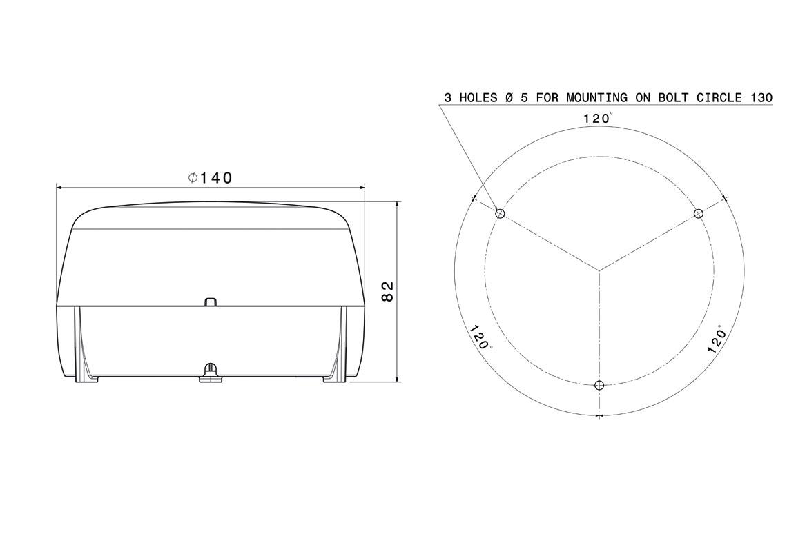 Gyrophare led ATLAS 3 vis lumière rotative ambre VOLVO